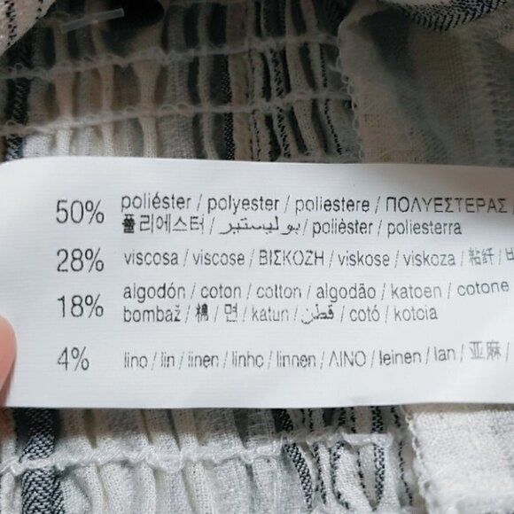 NWT PULL&BEAR stripes ruffle linen boho festival crop top - Picture 11 of 13